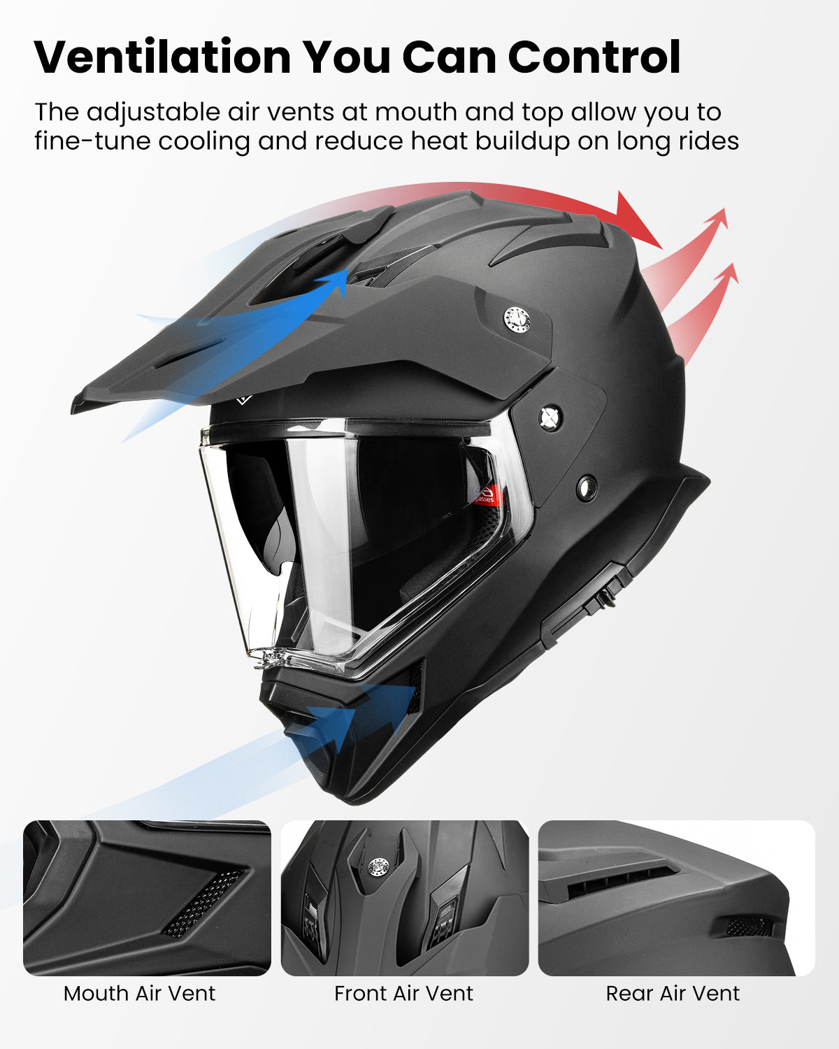 ILM Dual Sport ATV Off Road Full Face Motorcycle Helmets model MD866 ILM Dual Sport ATV Off Road Full Face Motorcycle Helmets model MD866