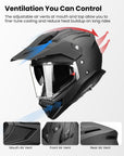 ILM Dual Sport ATV Off Road Full Face Motorcycle Helmets model MD866