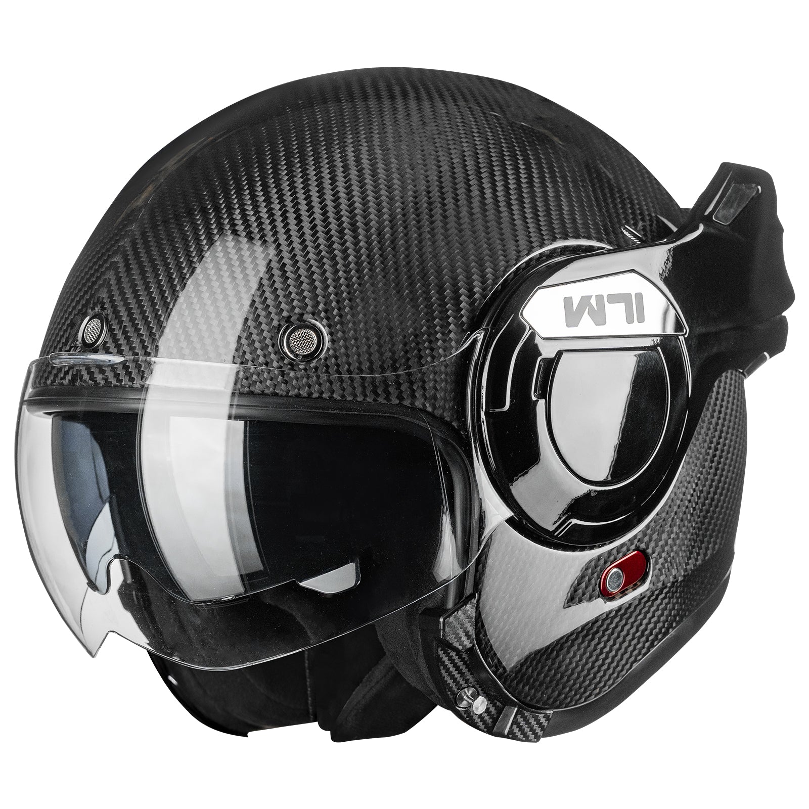 ILM Carbon Fiber Vintage Full Face Modular Motorcycle Helmet Model B707C