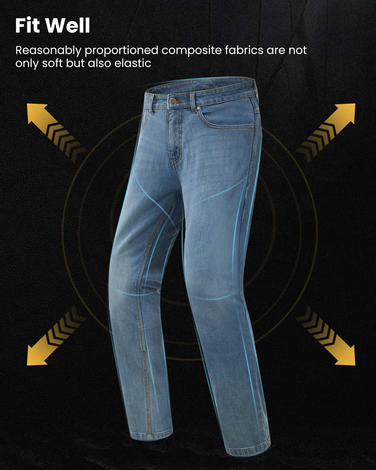 ILM Motorcycle Riding Pants for Men CE Armored Motorbike Jeans Adventu