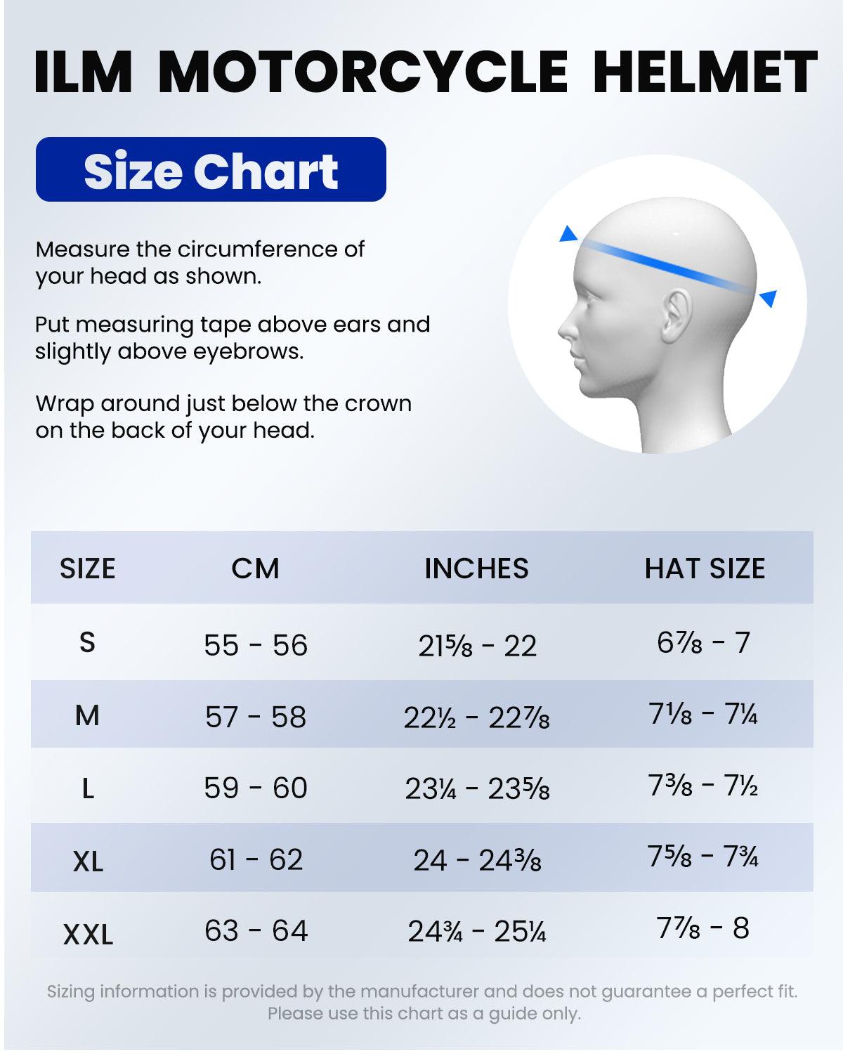 bike helmet size for 25 inch ILM Motorcycle Open Face Half Model 205V Black / Small Abu Garcia Ambassadeur 5000 Magnetic Snap 2XL Helmet sizing Color:337 Hot Ghost Flash Walleye