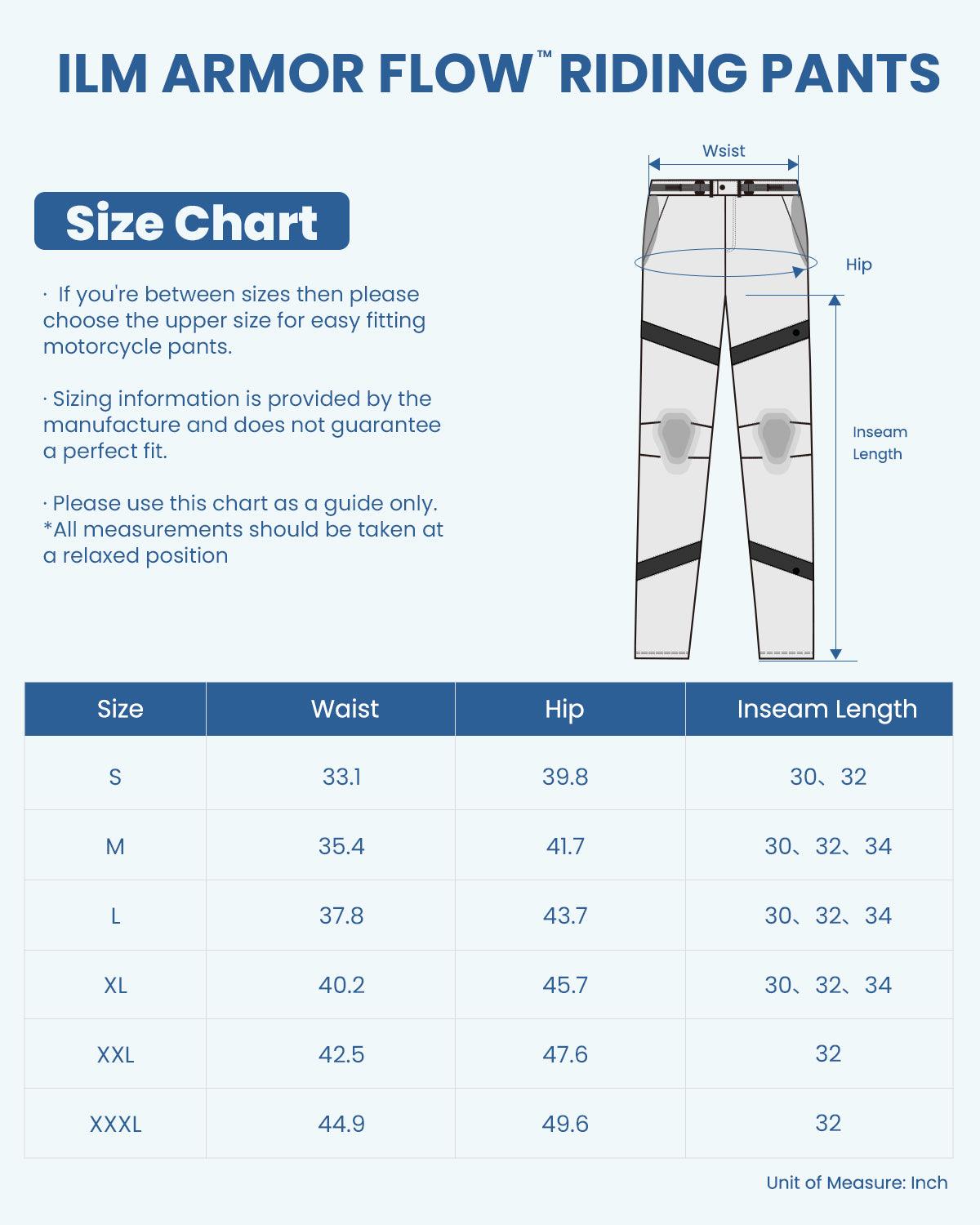 ILM Motorcycle Riding Pants Armor Flow with Pads Summer Lightweight Me