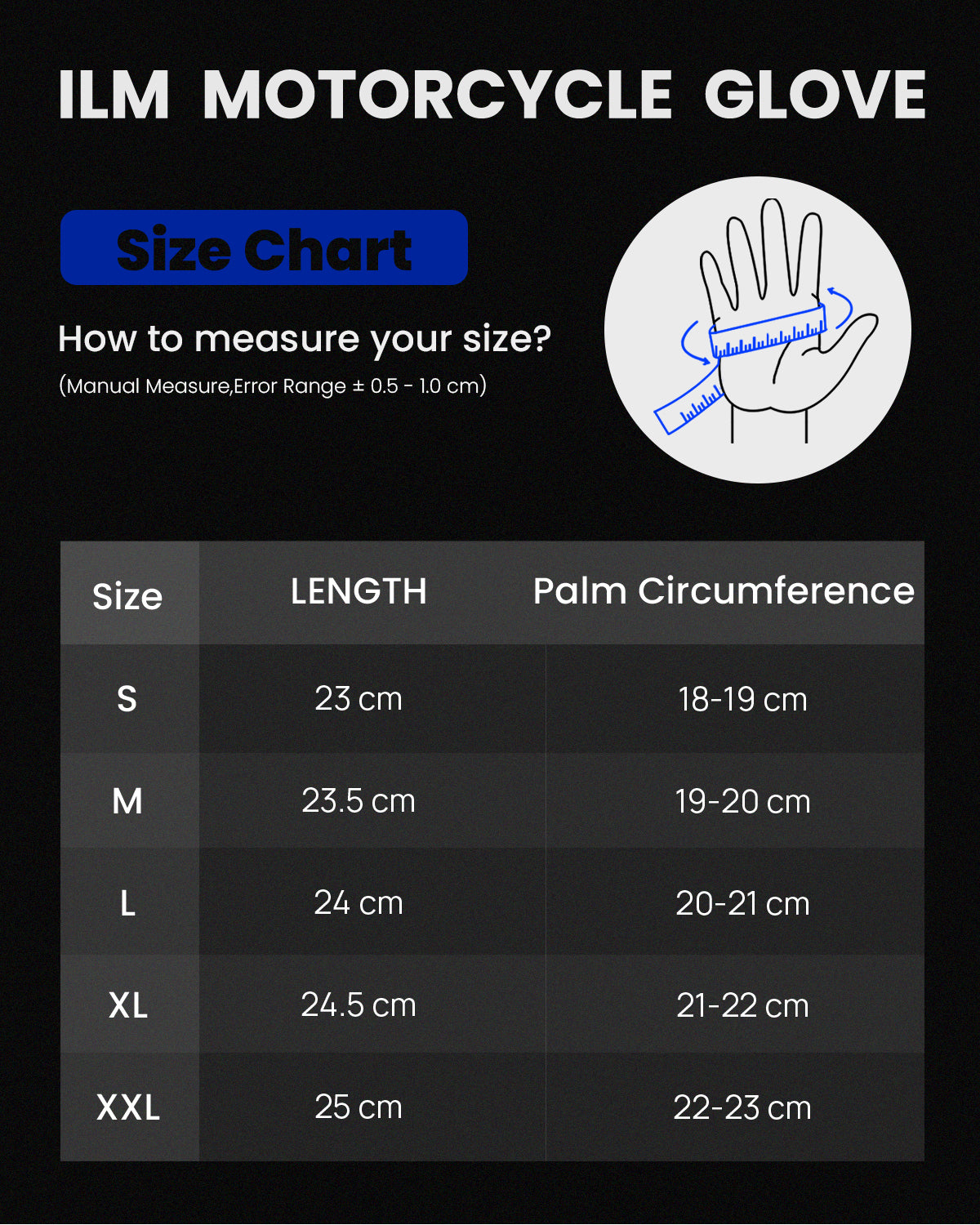 ILM Motorcycle Goatskin Leather Gloves Riding Motorbike with Touchscreen Hard Knuckle Model GL4