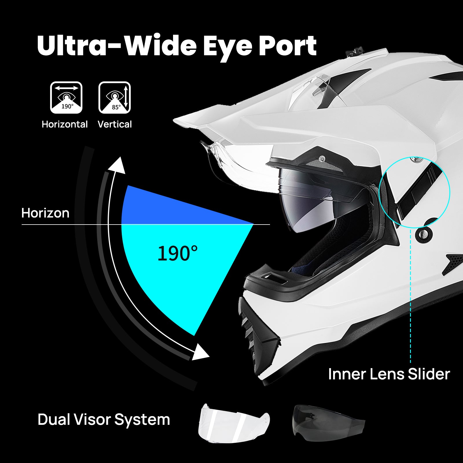 ILM Dual Sport Adventure Motorcycle Helmet Model WS902