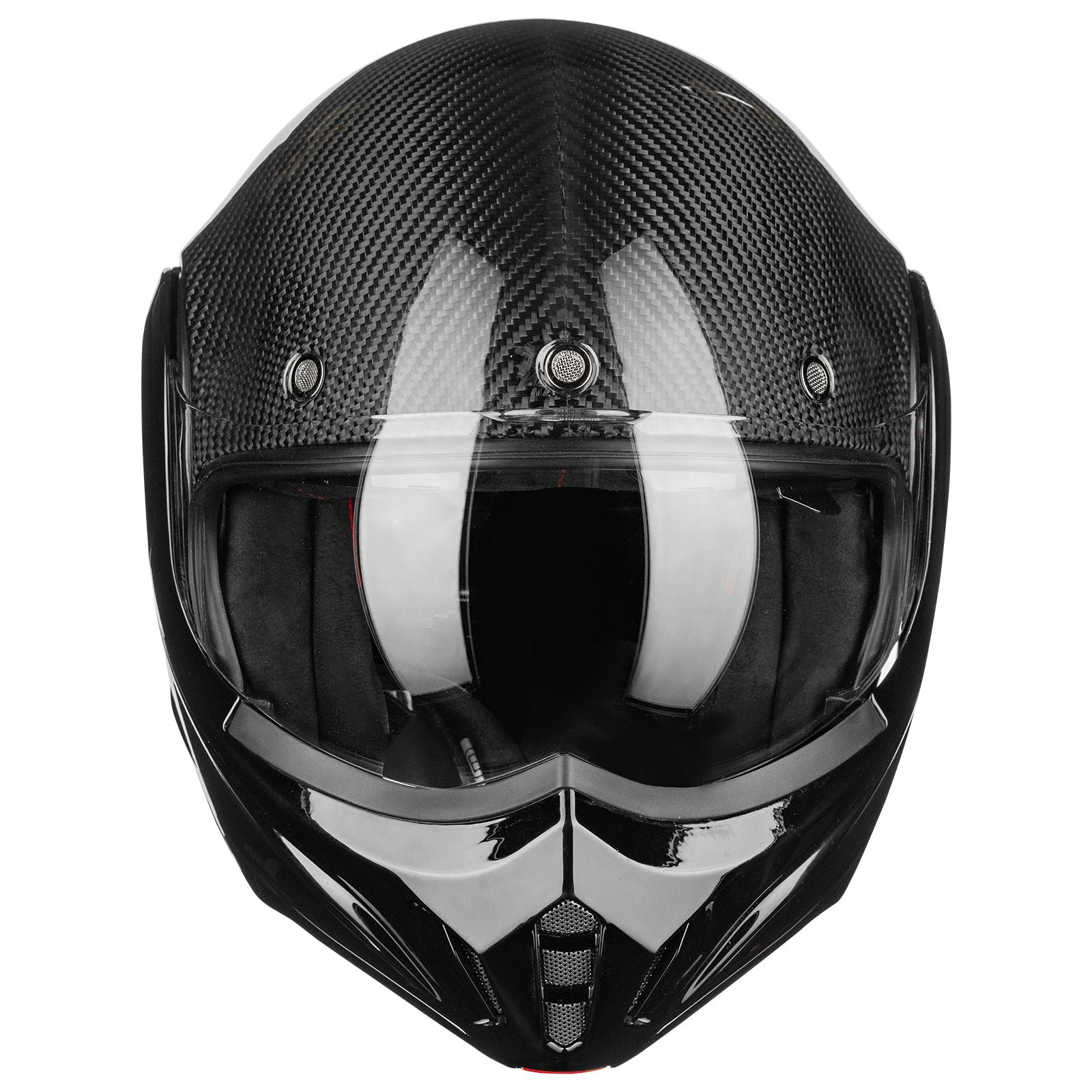 ILM Carbon Fiber Vintage Full Face Modular Motorcycle Helmet Model B707C