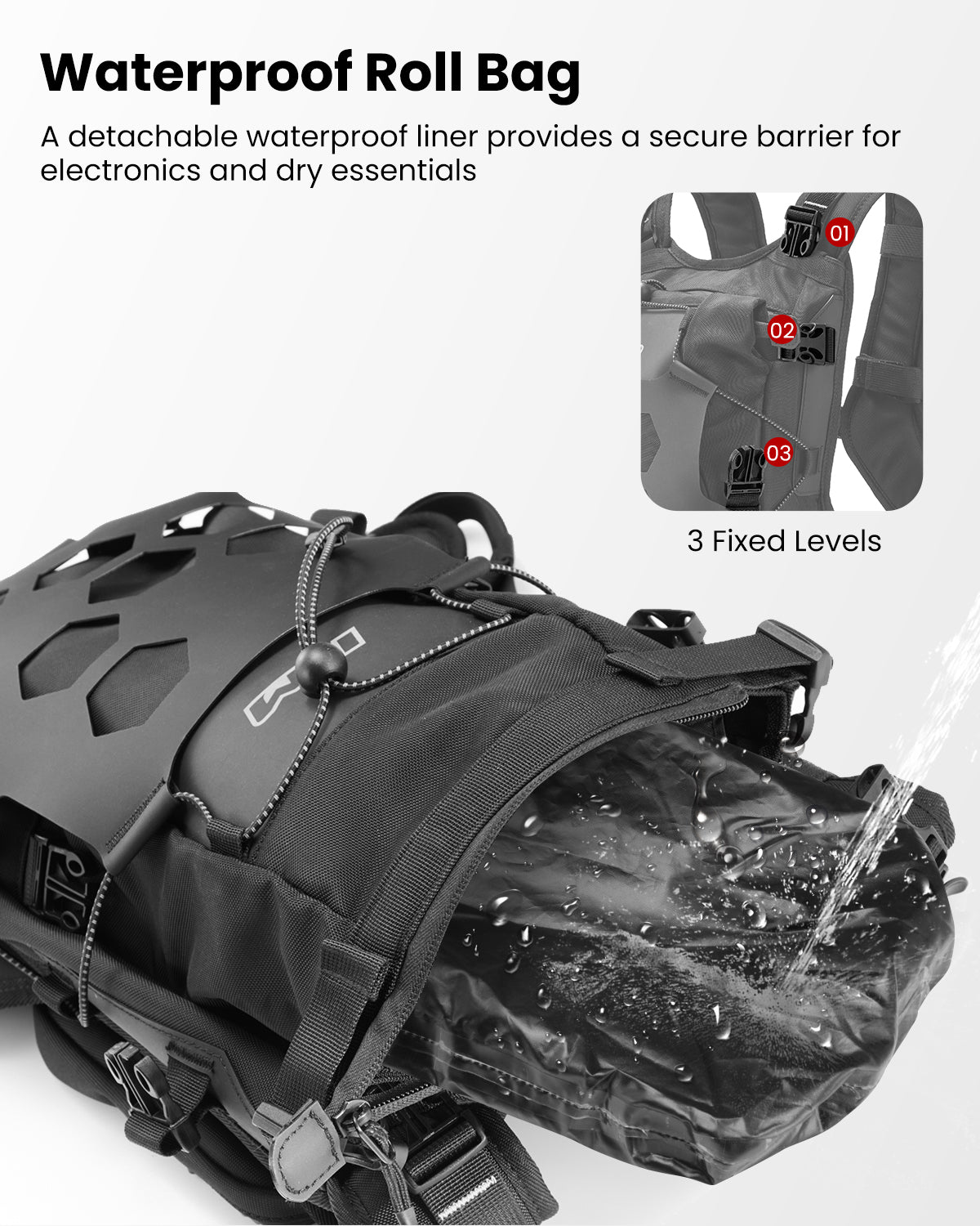 ILM Motorcycle Adventure Backpack 9L Waterproof Bag for Men Women Dual Sport Hiking Model BP02