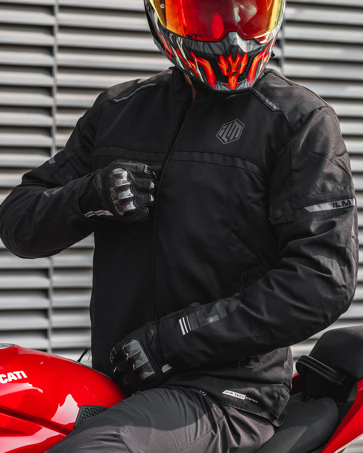 ILM Motorcycle Riding Jacket with Mesh CE Armor Dual Sport Protective Model JAM1