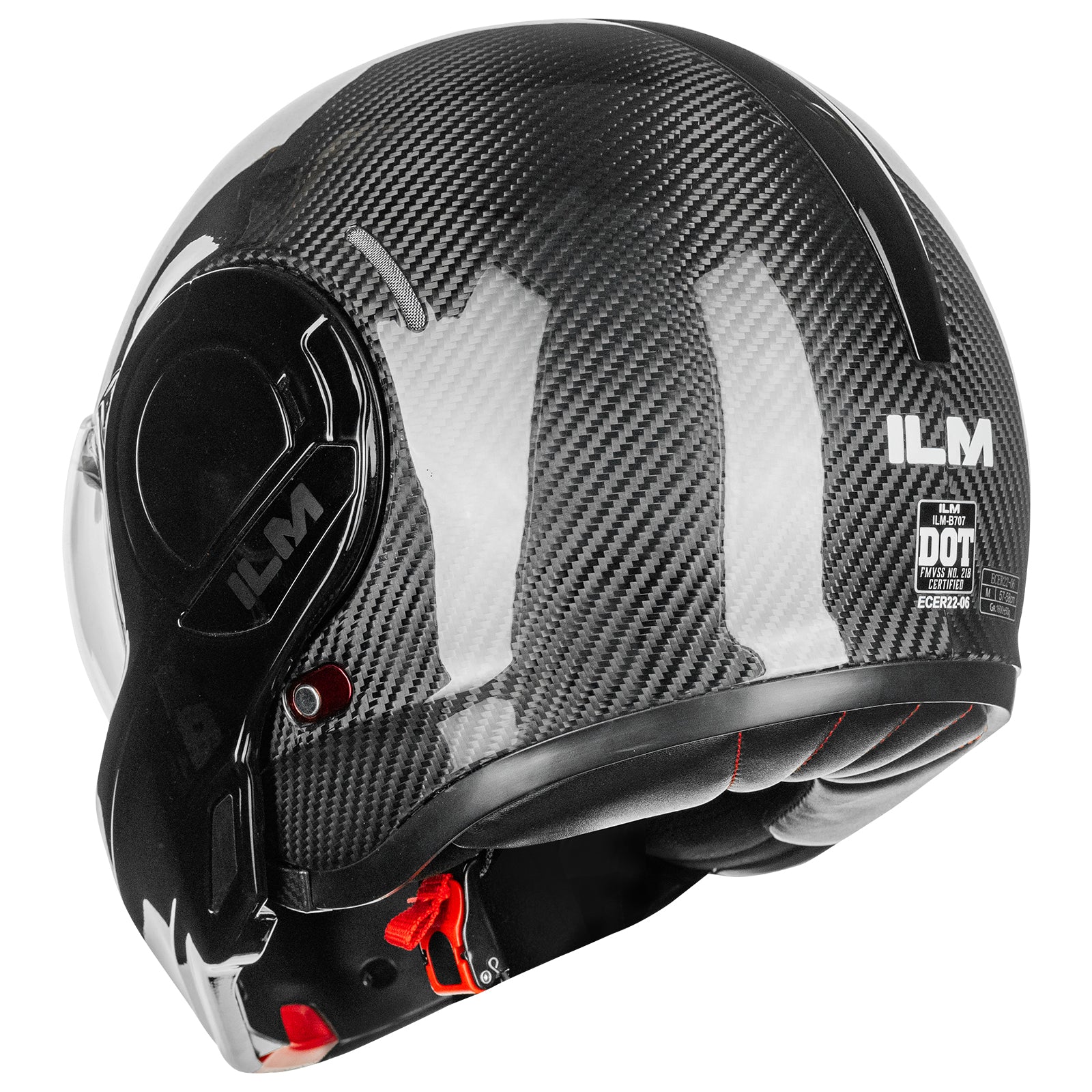 ILM Carbon Fiber Vintage Full Face Modular Motorcycle Helmet Model B707C