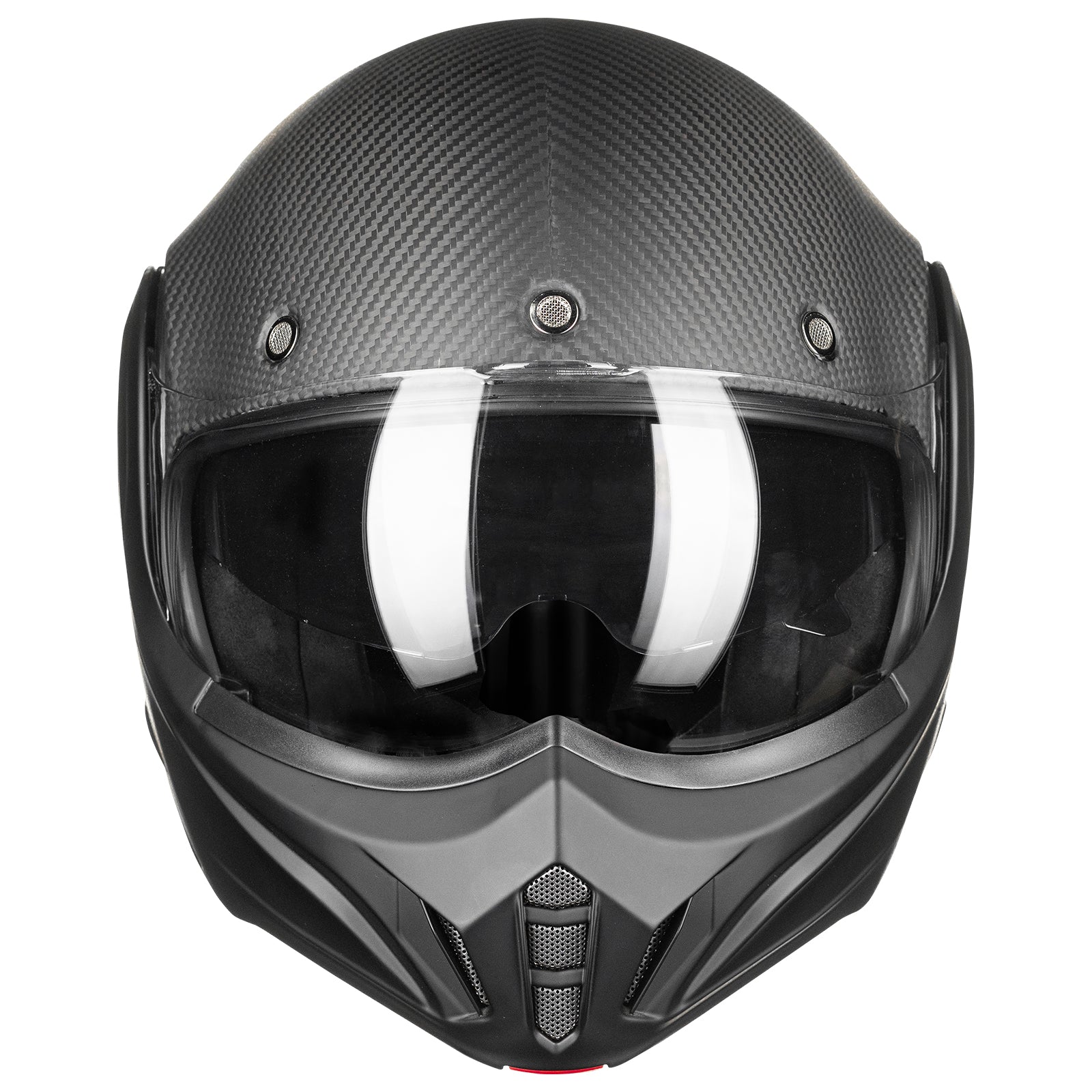 ILM Carbon Fiber Vintage Full Face Modular Motorcycle Helmet Model B707C