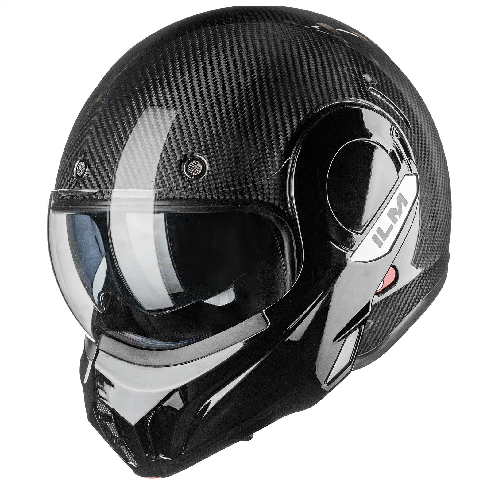 EMUSI ヘルメット　Lサイズ ILM Carbon Fiber Vintage Full Face Modular Motorcycle Helmet