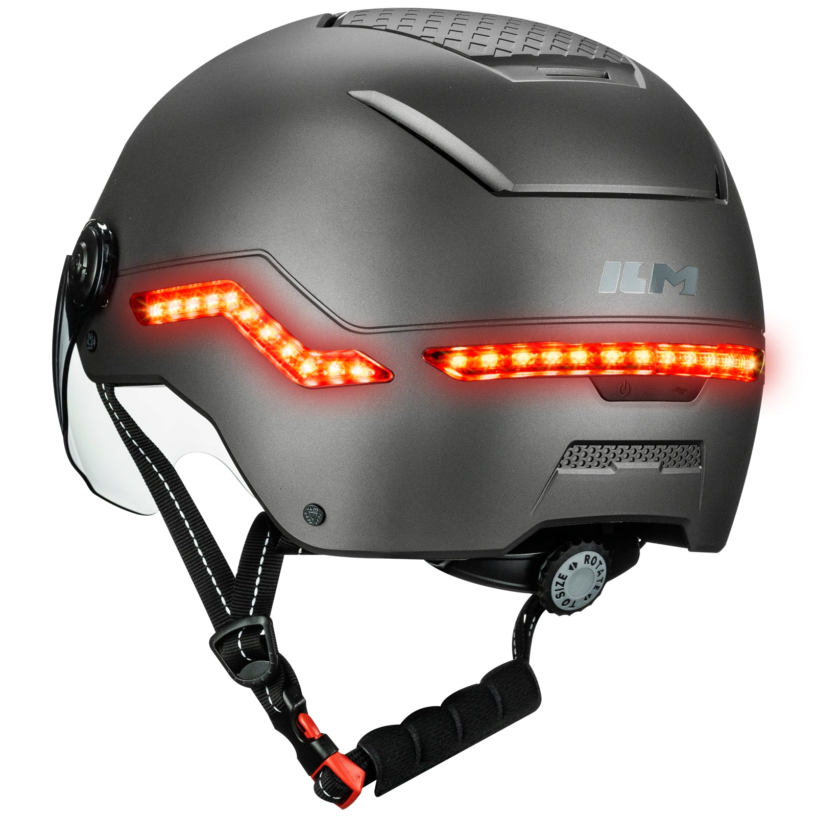 ILM Smart Adult Bike Helmet Front Side Rear LED Light with Automatic G-Sensor Turn Signal &amp; Brake Warning Road Cycling Model MB101L