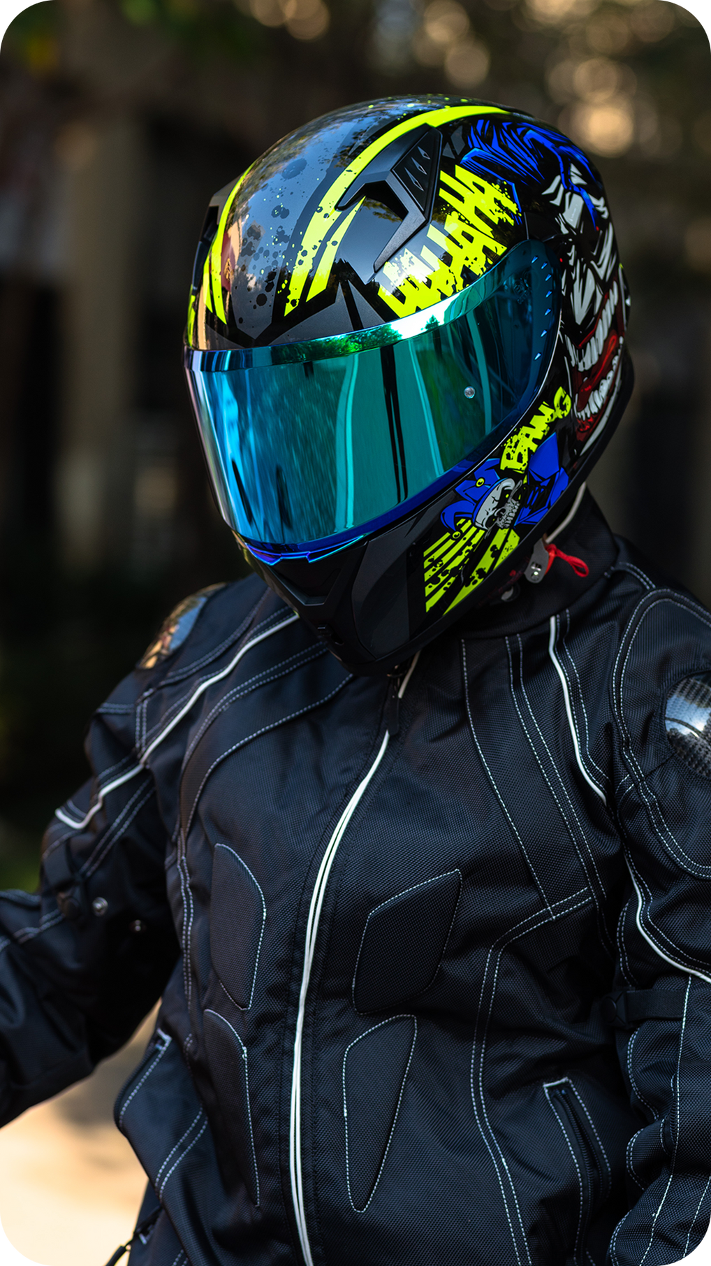 ILM Full Face Motorcycle Helmet Model Z501 Surprise Yellow