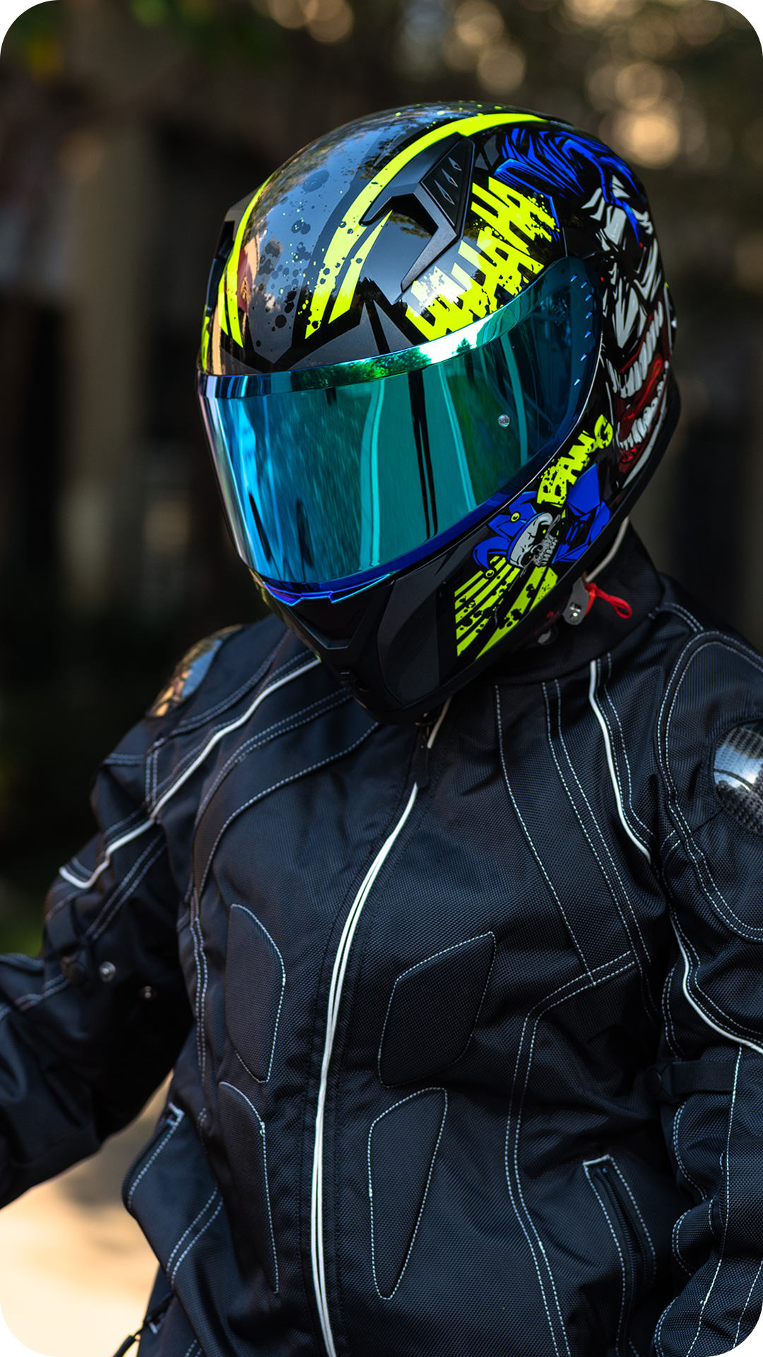 ILM Full Face Motorcycle Helmet Model Z501 Surprise Yellow