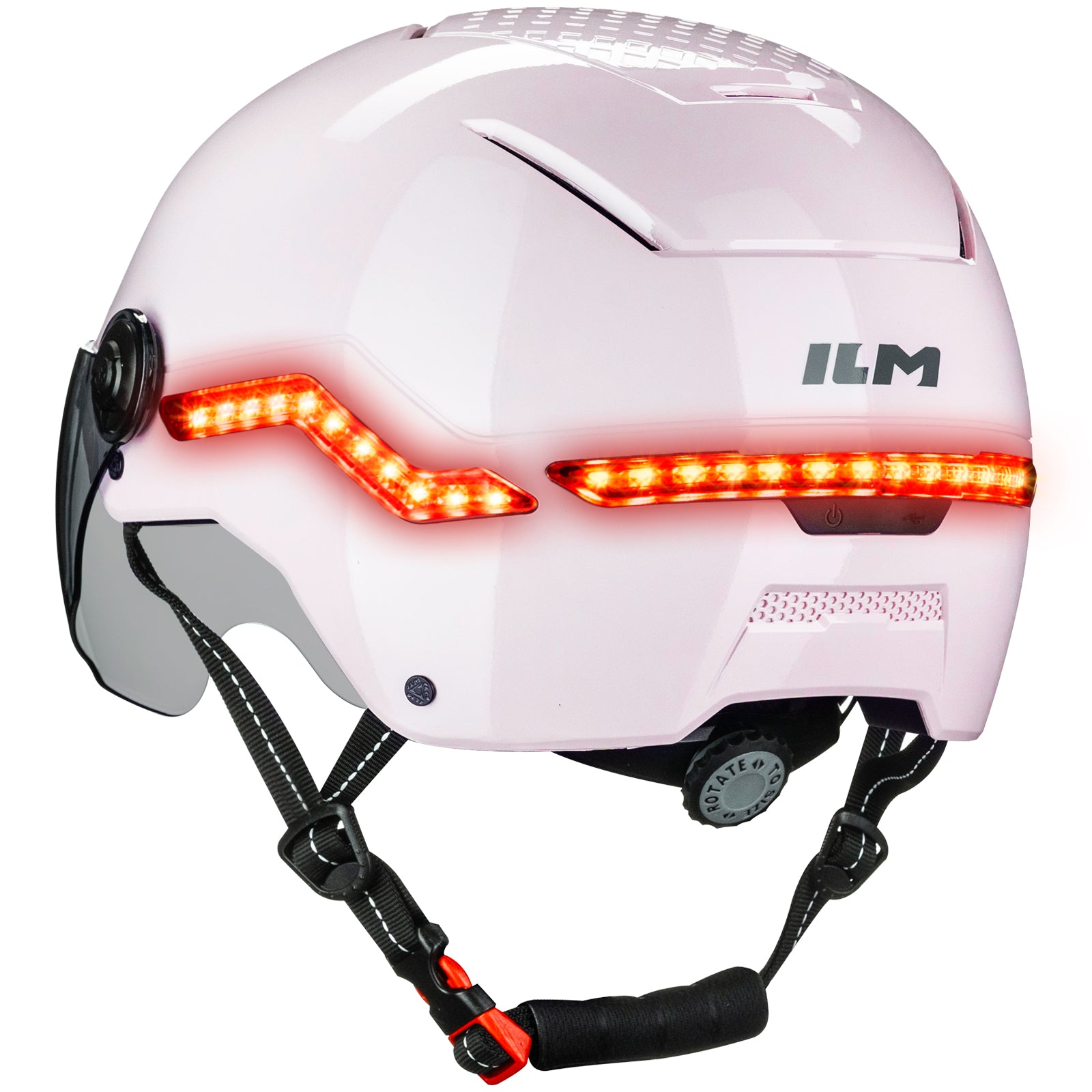 ILM Smart Adult Bike Helmet Front Side Rear LED Light with Automatic G-Sensor Turn Signal &amp; Brake Warning Road Cycling Model MB101L