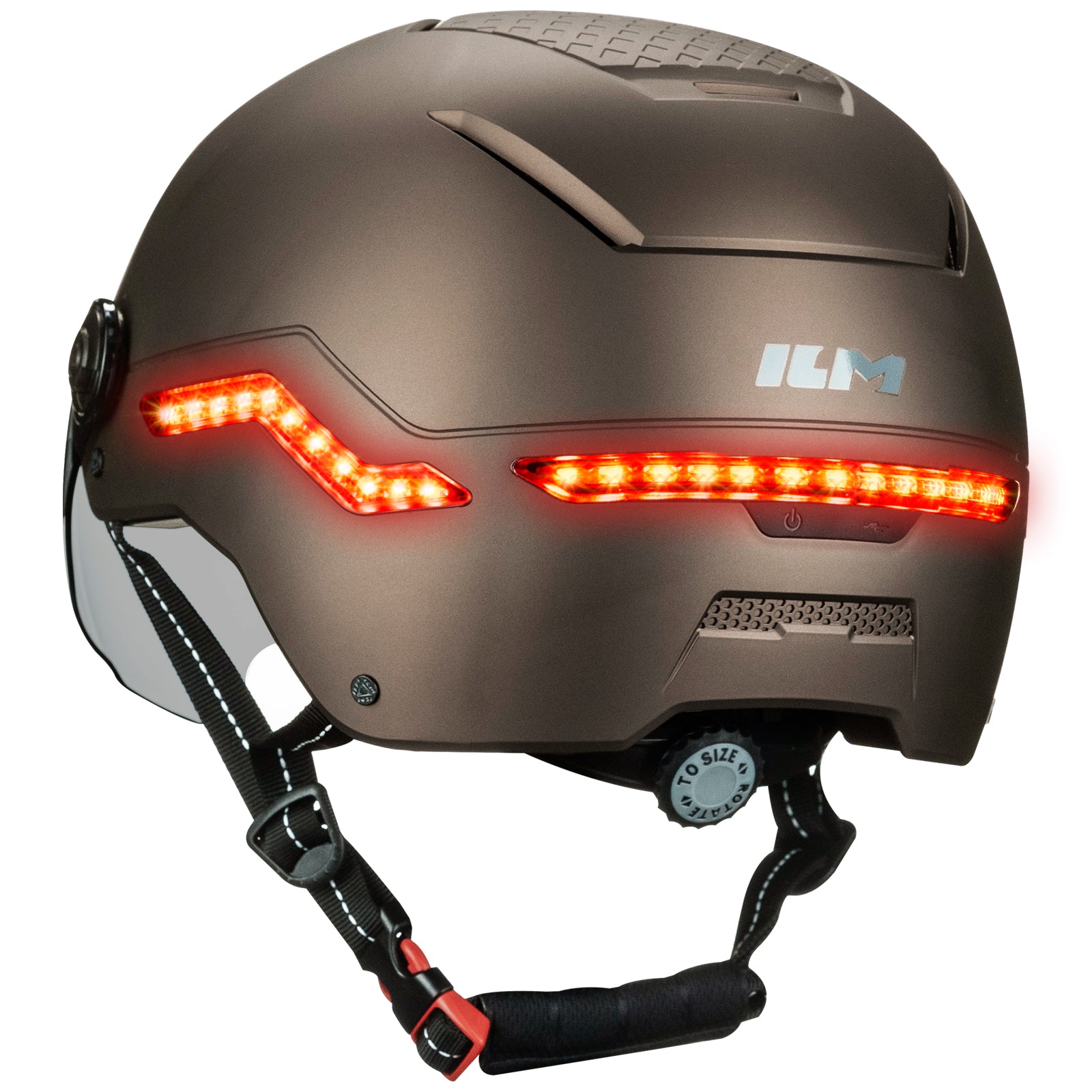 ILM Smart Adult Bike Helmet Front Side Rear LED Light with Automatic G-Sensor Turn Signal &amp; Brake Warning Road Cycling Model MB101L