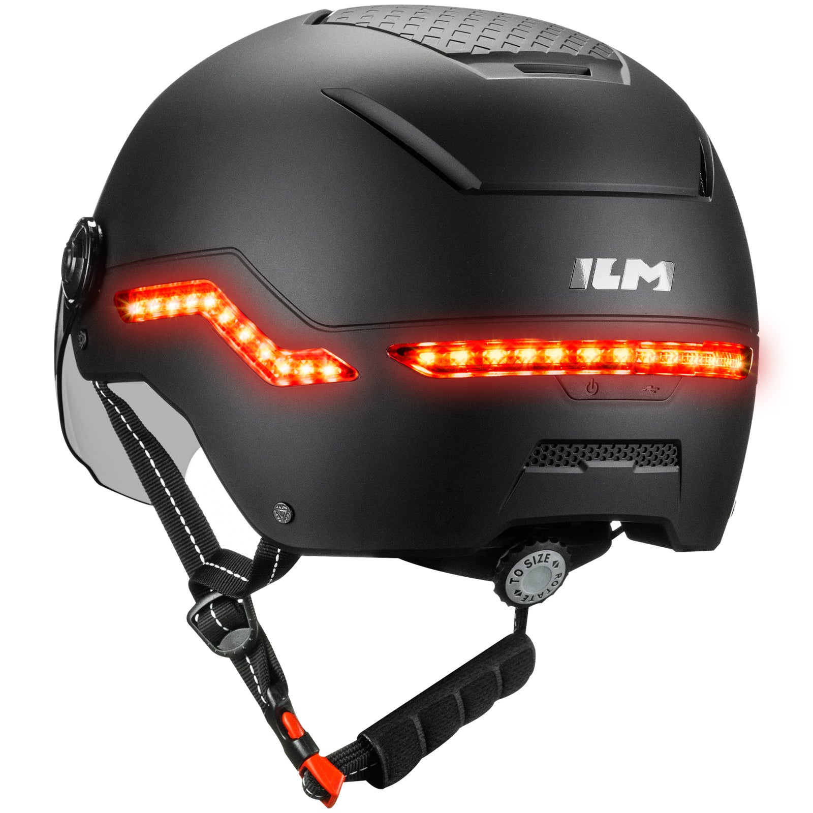 ILM Smart Adult Bike Helmet Front Side Rear LED Light with Automatic G-Sensor Turn Signal &amp; Brake Warning Road Cycling Model MB101L