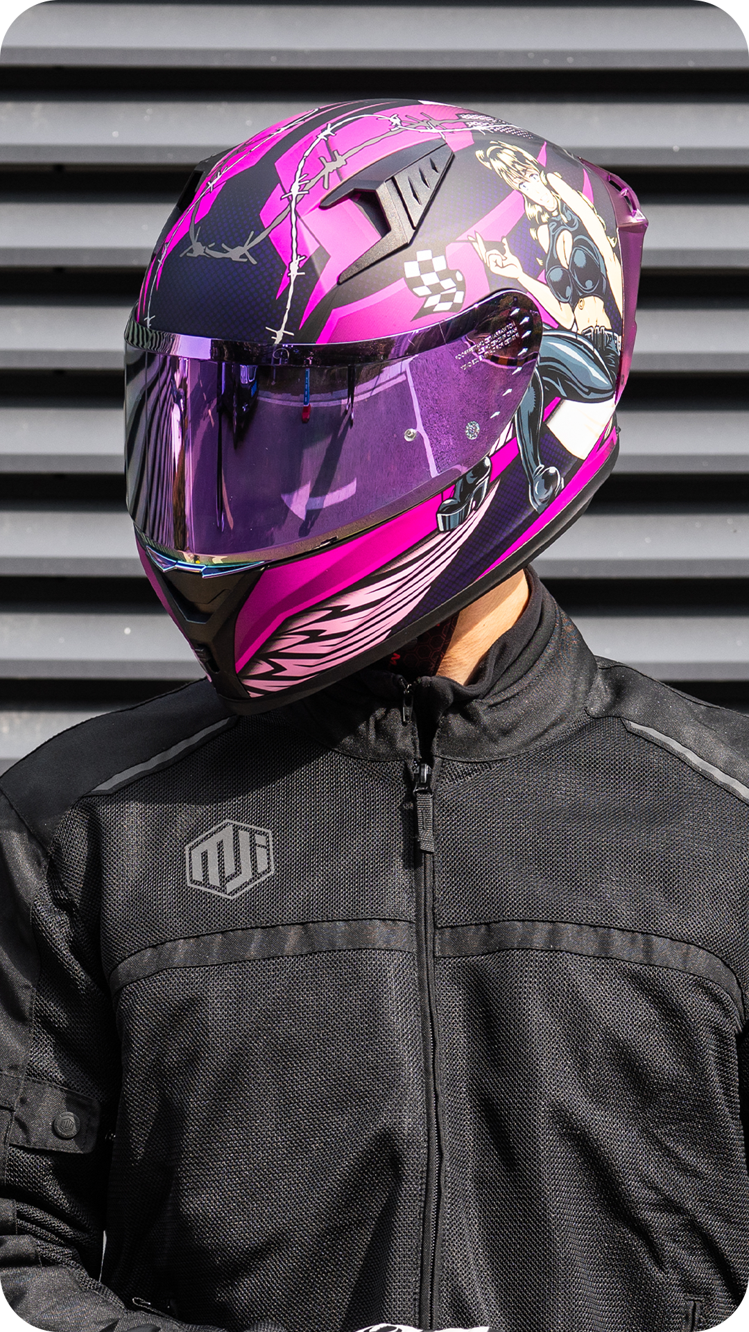 ILM Full Face Motorcycle Helmet Model Z501 Rose Agent