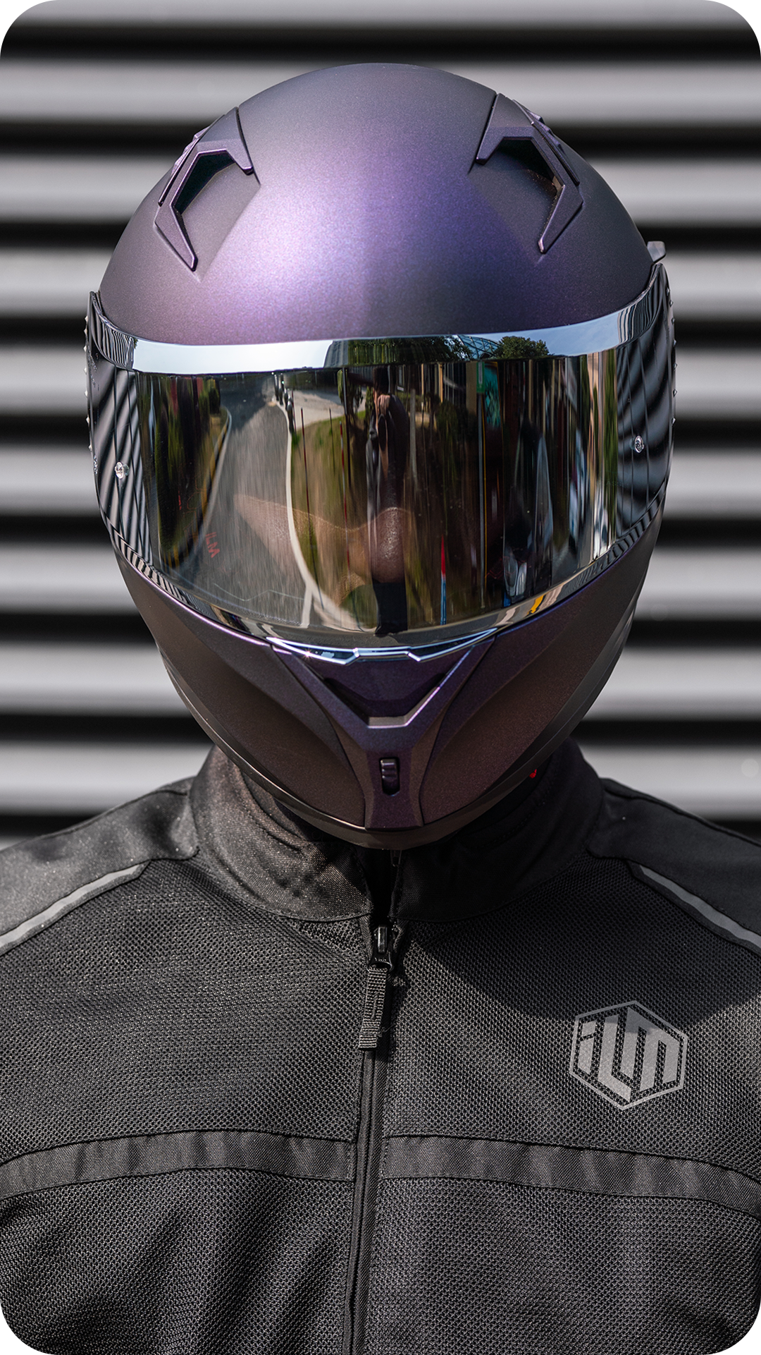 ILM Full Face Motorcycle Helmet Model Z501 Chameleon Purple