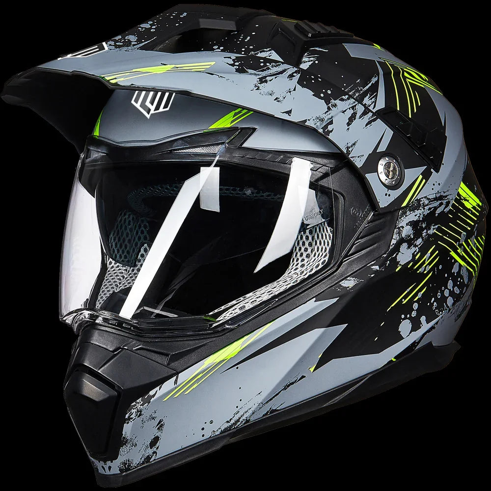 ILM Off Road Motorcycle Dual Sport Helmet Model 606V Green / X-Large