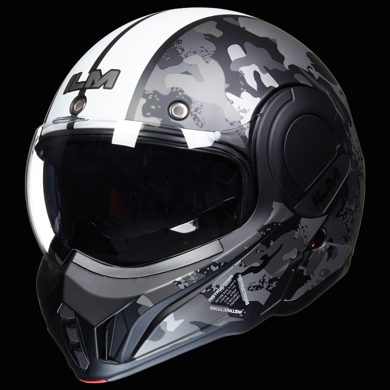 ILM Vintage Full Face Modular Motorcycle Helmet Model B707