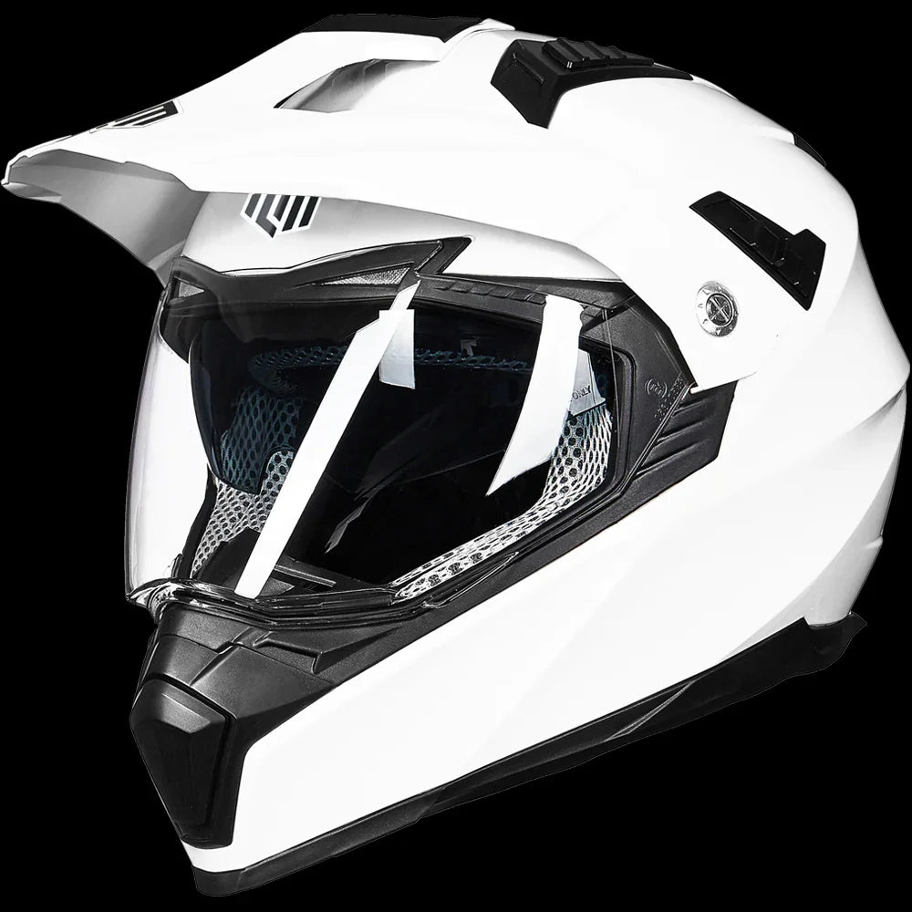 ILM Off Road Motorcycle Dual Sport Helmet Model 606V White / XX-Large