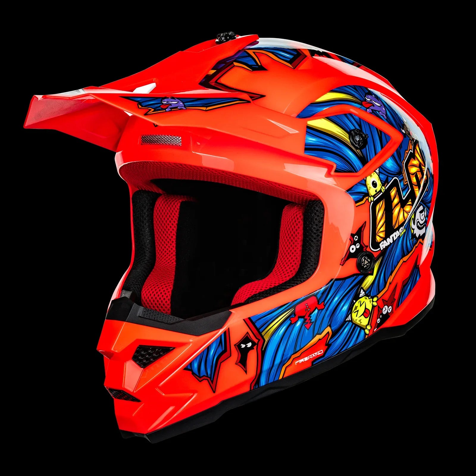 ILM Youth ATV Helmet Kids Dirt Bike Helmet Model Z705 Fantasy Orange / X-Large