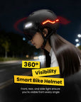 ILM Smart Adult Bike Helmet Front Side Rear LED Light with Automatic G-Sensor Turn Signal & Brake Warning Road Cycling Model MB101L