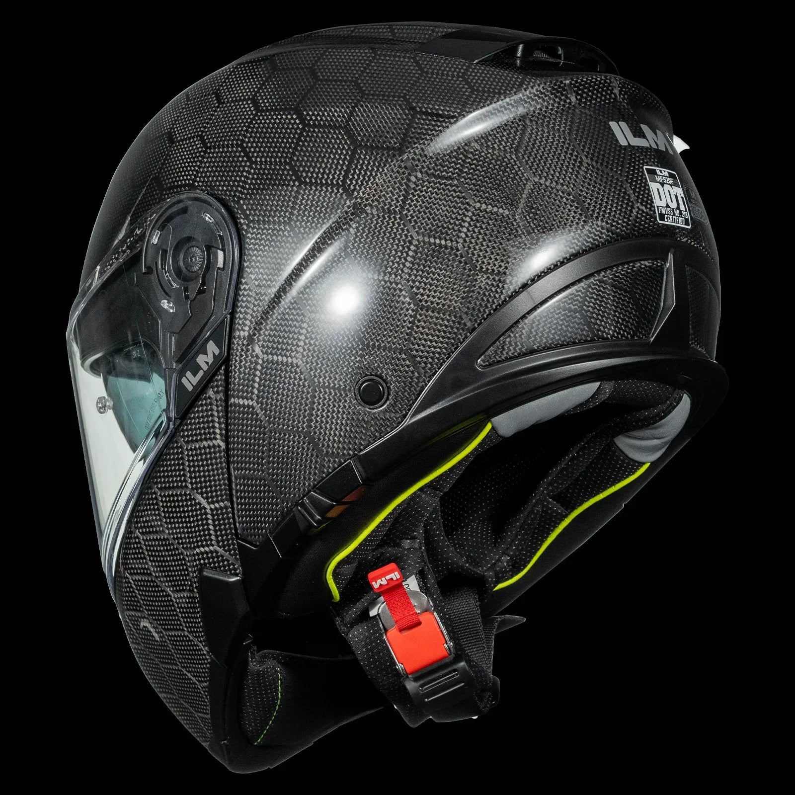 carbon fiber kevlar motorcycle helmets dot ILM Carbon Fiber Motorcycle Modular Helmets DOT ECE Model MF529F Carbon Fiber Black / XX-Large