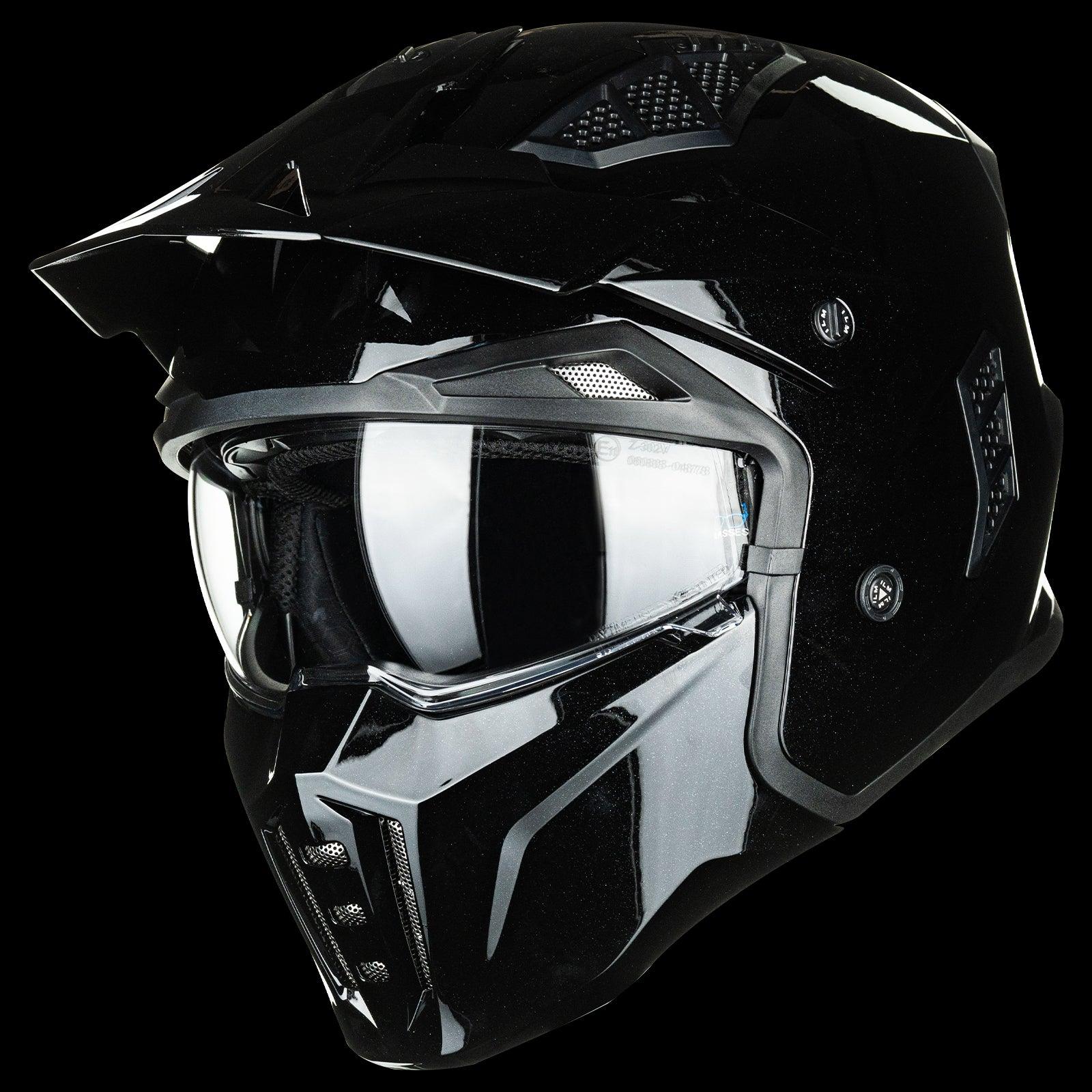 gloss black motorcycle helmet 3 4 ILM Open Face Motorcycle 3/4 Half Helmet Model Z302 Gloss BlackS / X-Large