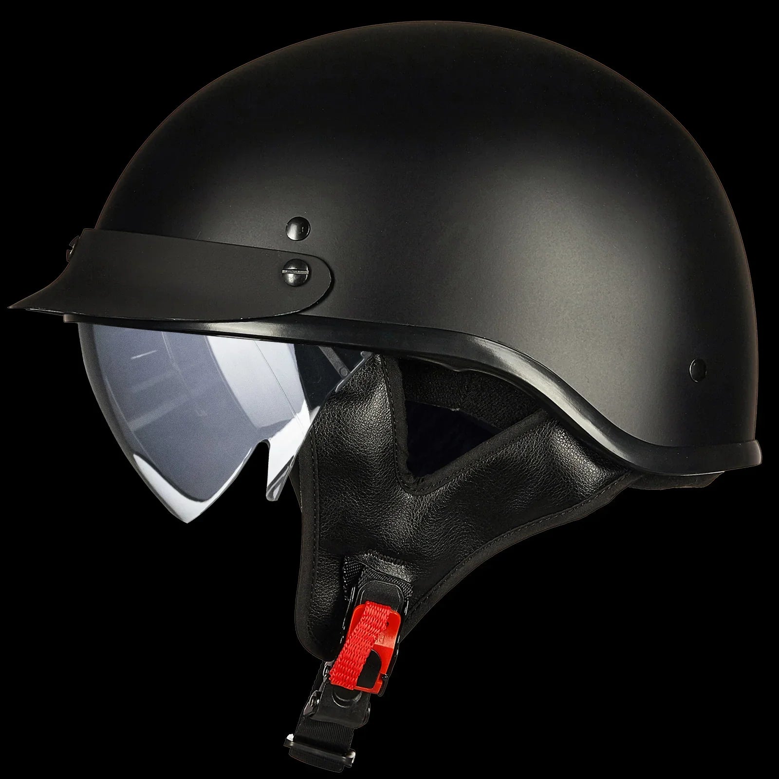 best ventilated motorcycle half helmet ILM Motorcycle Open Face Half Helmet Model 205V Black / Small
