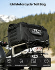 ILM Motorcycle Tail Bag 50-70L Travel Luggage Motorbike Rear Rack Trunk Shoulder Backpack with Rain Cover Model BL02
