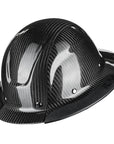 ILM Carbon Fiber Full Brim Hard Hat for Men with 4-8 Point Suspension OSHA and ANSI Construction Safety Hat Model MS401