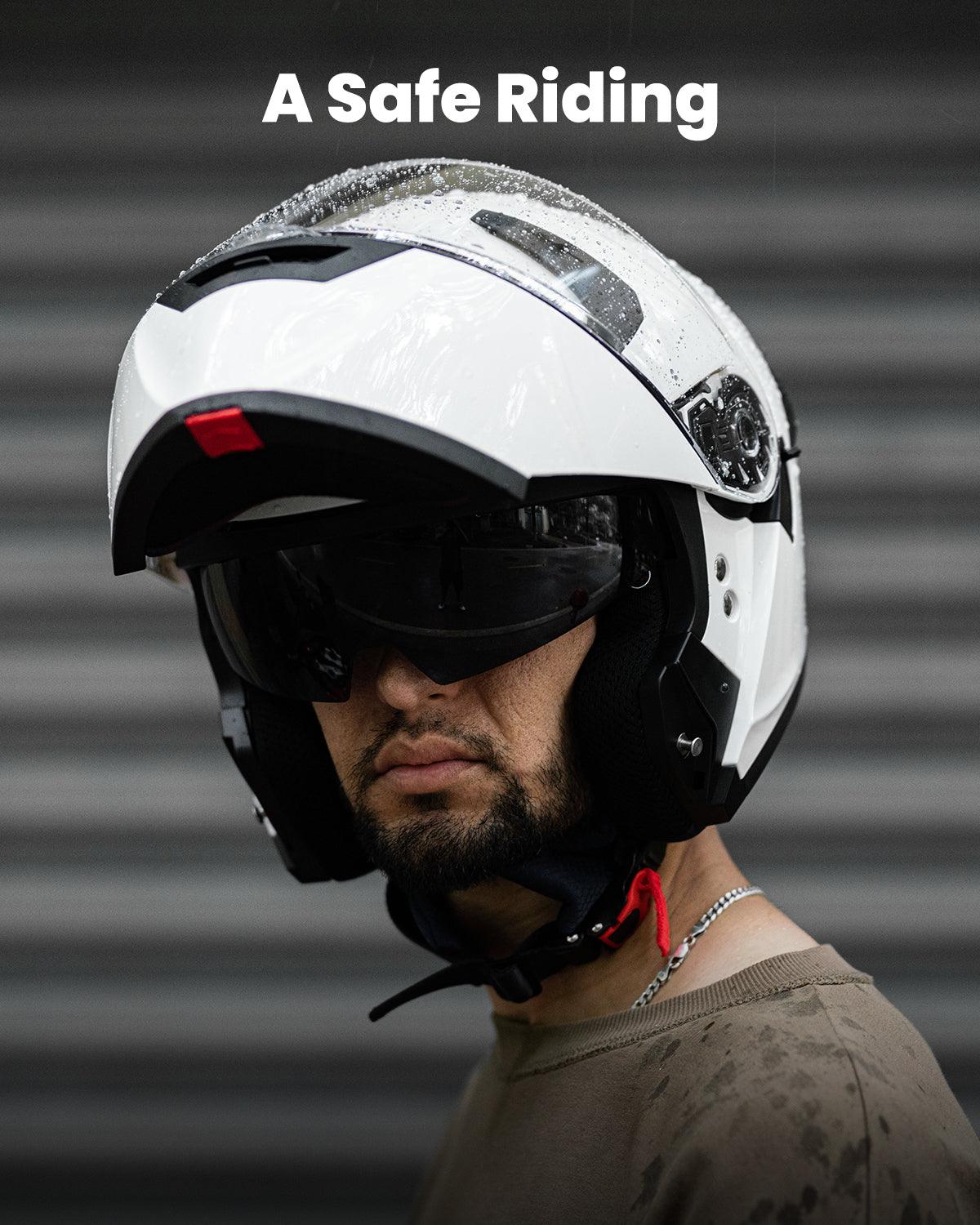 ILM Adult Motorcycle Modular Full Face Helmet Model WS206 White / X-Large