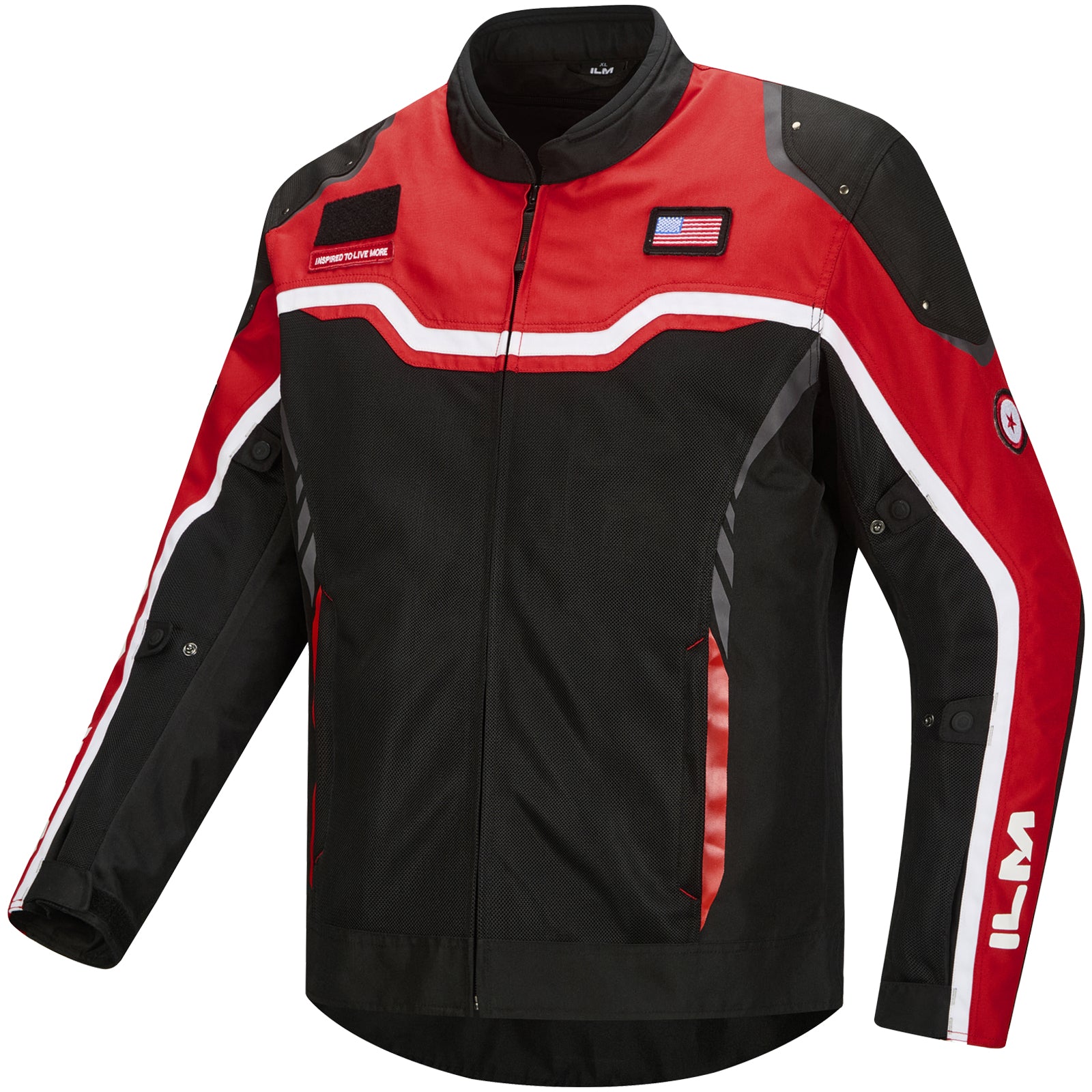 ILM Motorcycle Mesh Jacket with CE Armor and Detachable Waterproof Lin