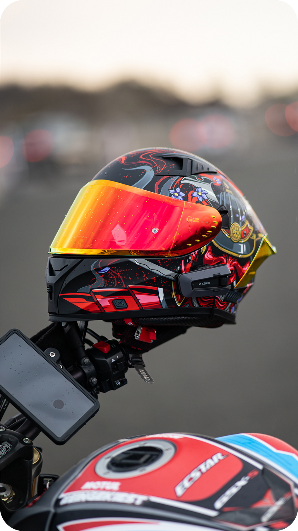 ILM Full Face Motorcycle Helmet Model Z501 Armor Red