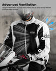ILM Motorcycle Mesh Jacket with CE Armor and Detachable Waterproof Liner Protective Motorbike Riding Model JM3