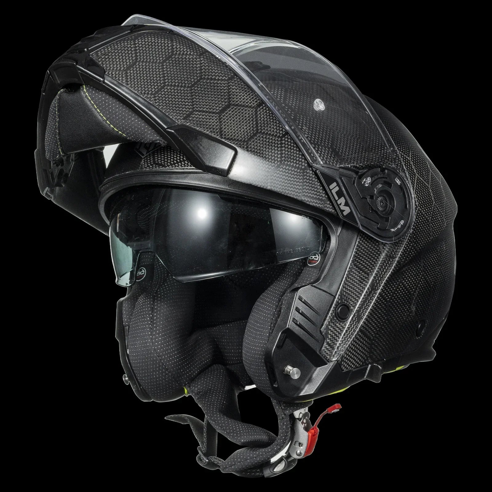 ILM Carbon Fiber Motorcycle Modular Helmets DOT ECE Model MF529F Serpentine Carbon / Large