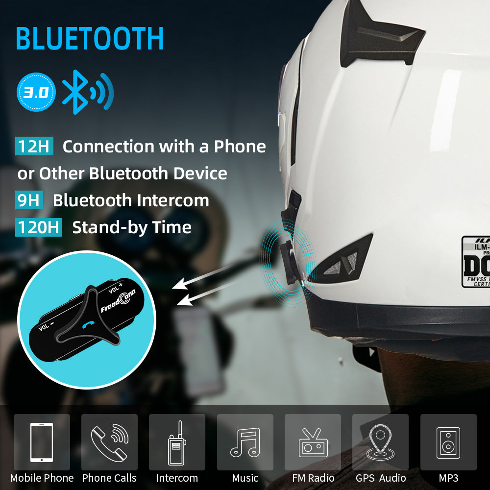 Motorcycle Helmet Bluetooth Intercom in Helmet Bluetooth