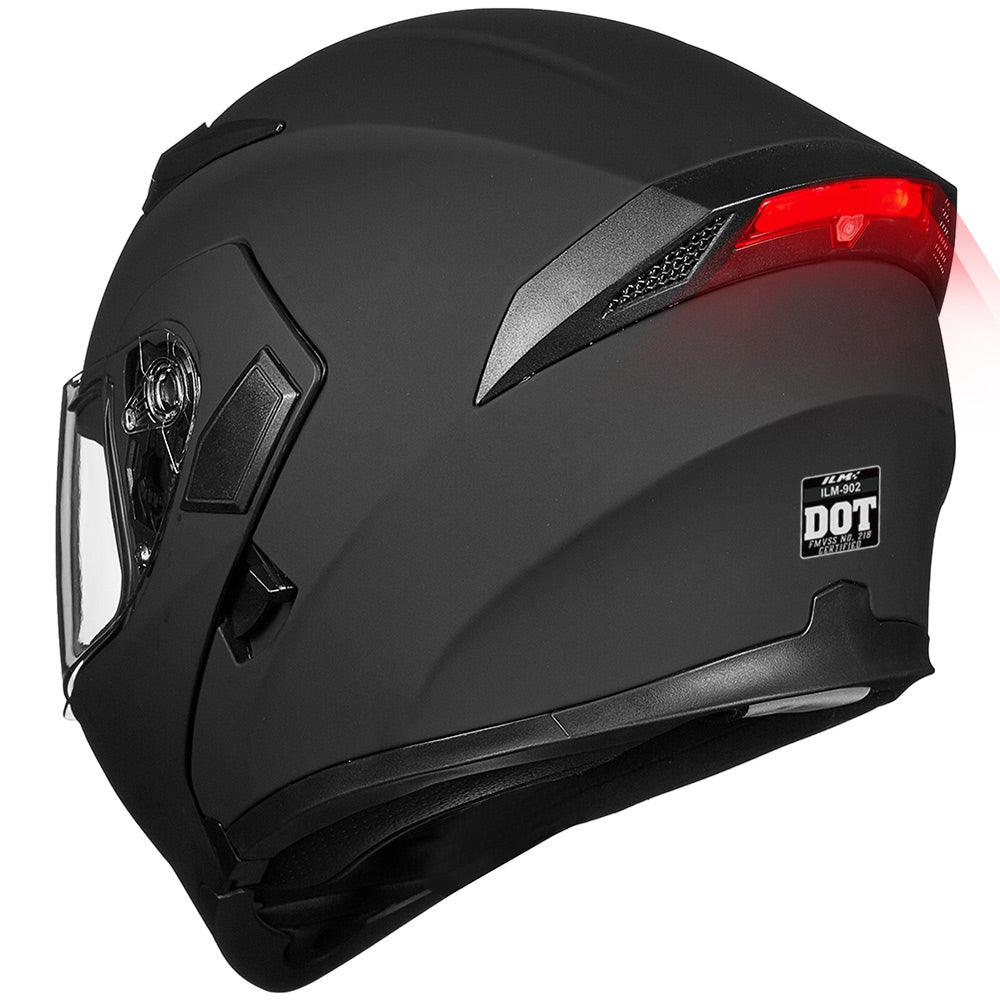 full modular motorcycle helmet ILM Motorcycle Modular Full Face Helmet Model 902LED RedBlack-Led / Medium