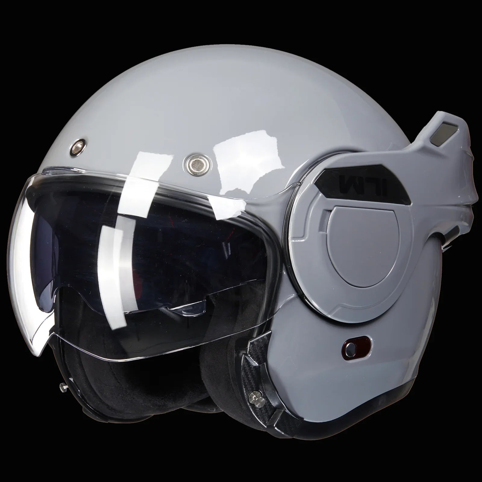 ILM Vintage Full Face Modular Motorcycle Helmet Model B707 Gray / XLarge ILM Vintage Full Face Modular Motorcycle Helmet Model B707 Gray / XLarge