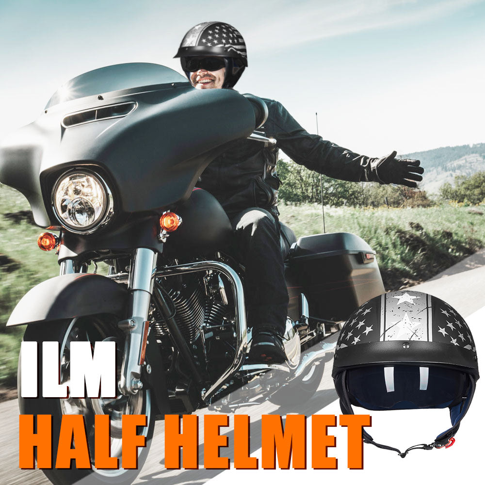 ILM Motorcycle Open Face Half Helmet Model 205V