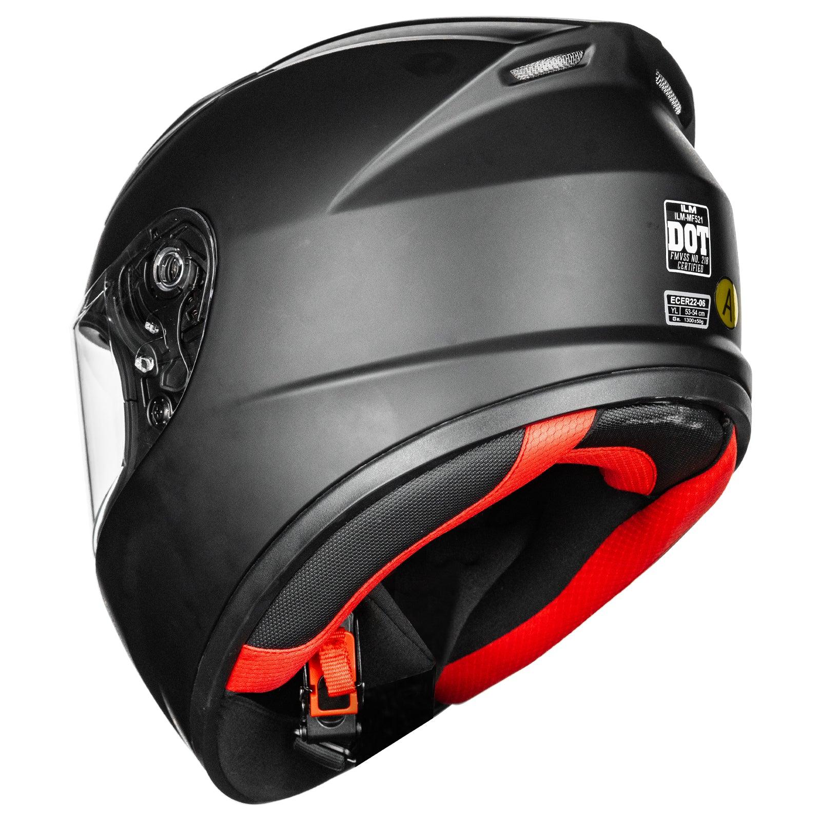 ILM Motorhelm Kinderen Volgelaats ECE Model MF521,Grijs Stof,L