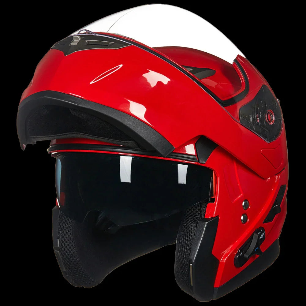 Modular Flip Up Front Motorcycle Helmets With Bluetooth