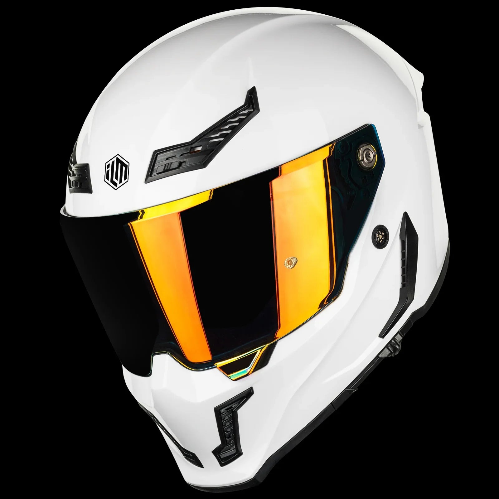 ILM Motorcycle Full Face Helmets DOT ECE Powersports Dual Visor Street Racing with Pinlock Cascos para Motos Model MF509 Pro WhiteS / XX-Large