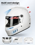 ILM Snell SA2020 Approved Auto Racing Lightweight Fiberglass Full Face Helmets Model 890