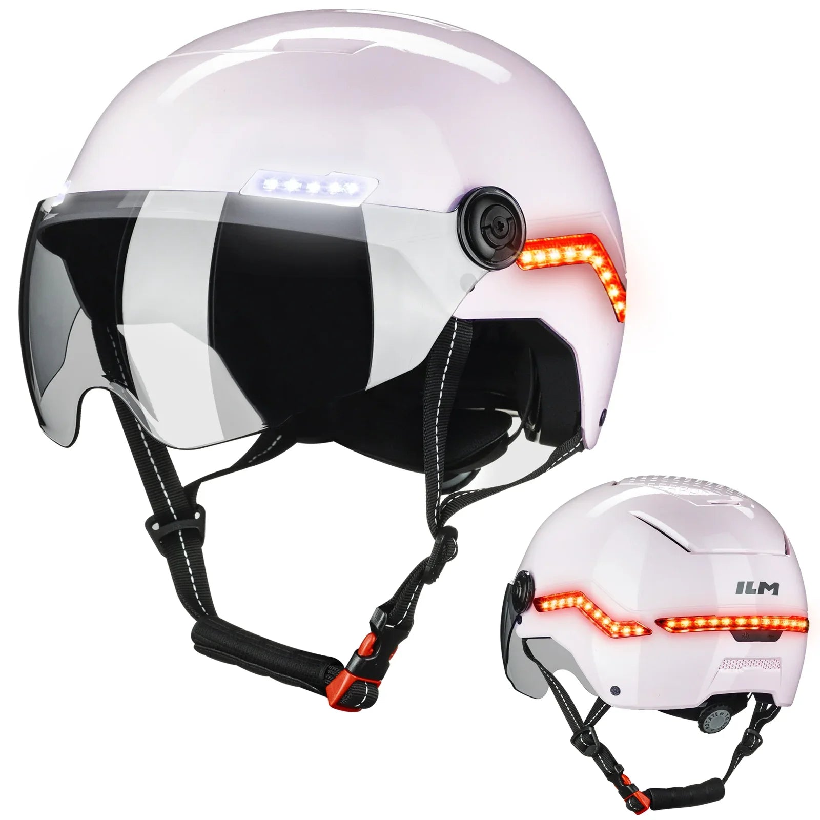 ILM Smart Adult Bike Helmet Front Side Rear LED Light with Automatic G
