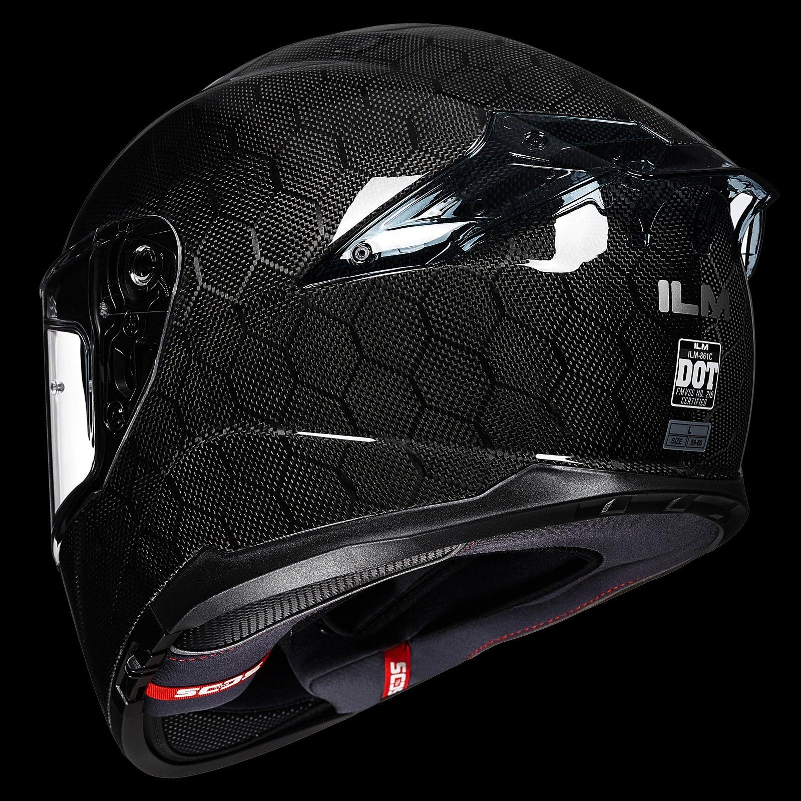 ILM Full Face Motorcycle Carbon Fiber Helmet Model 861C Snake-effect Carbon Fiber / Large ILM Full Face Motorcycle Carbon Fiber Helmet Model 861C Snake-effect Carbon Fiber / Large