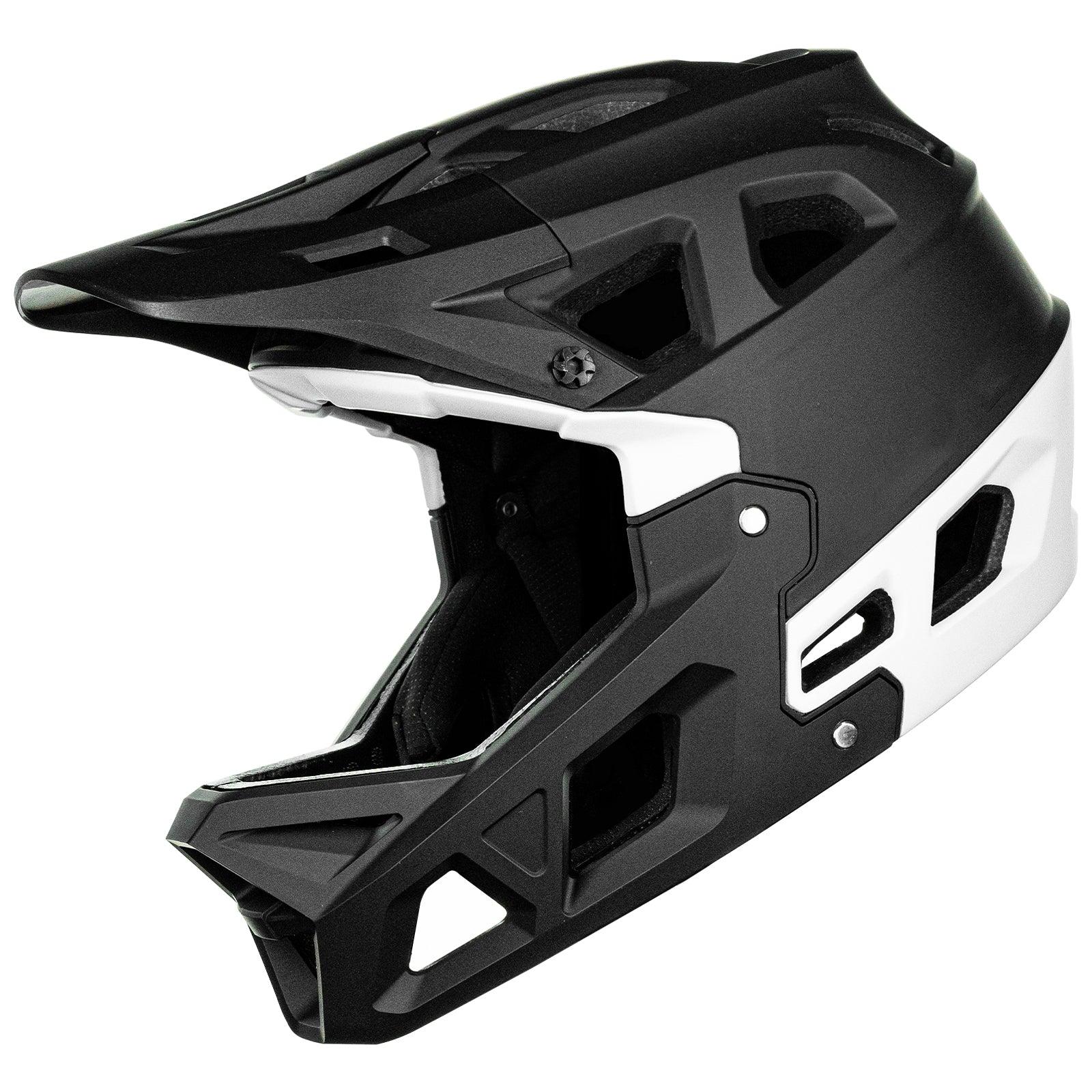Black White Medium ILM Adult Mountain Bike Helmet Full Face Lightweight  BMX MTB Helmet ASTM CPSC CE Certified Cycling Helmet Model ZL-B068