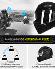 ILM Modular Flip up Full Face Bluetooth Motorcycle Helmet Model 902BT