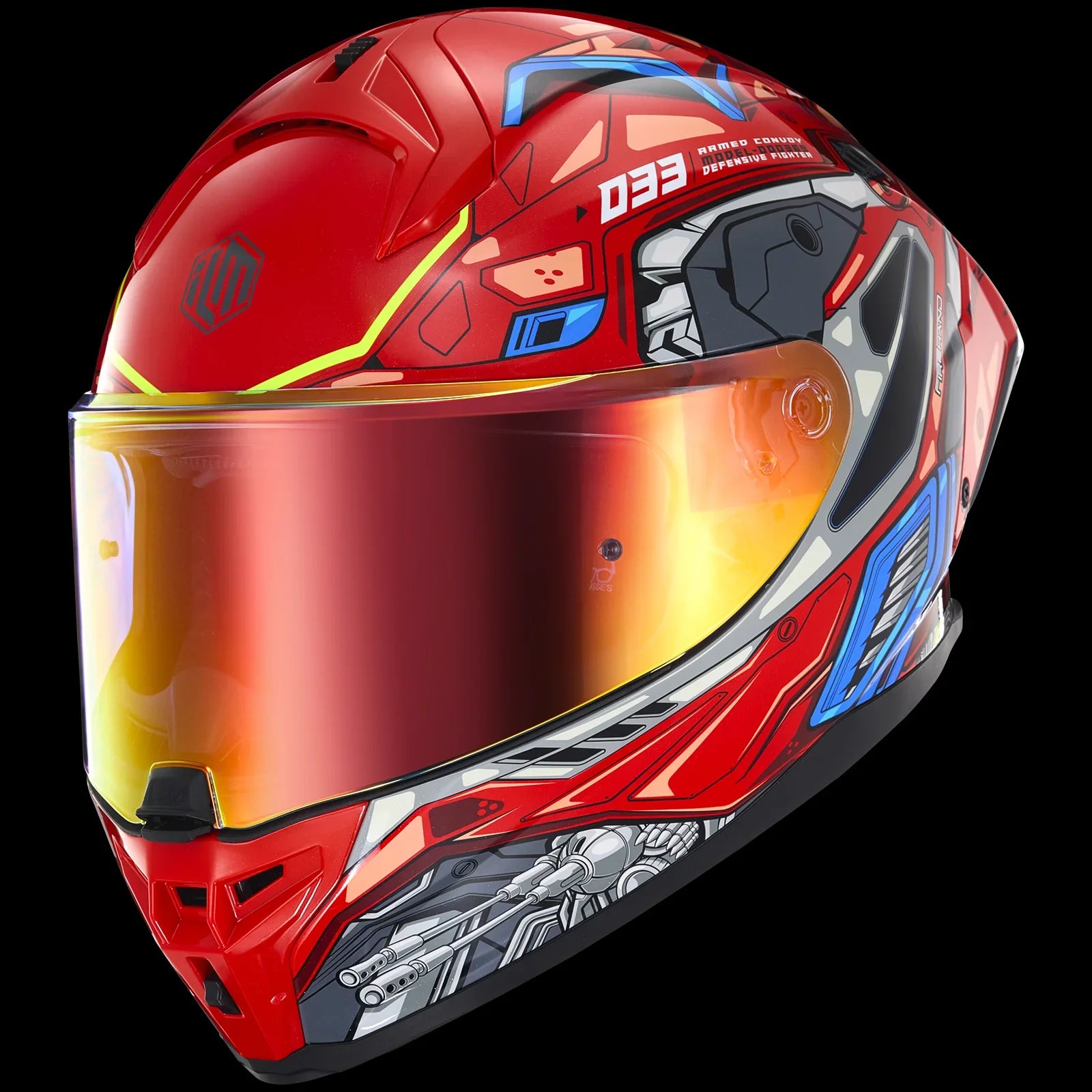 ILM Full Face Motorcycle Helmets Powersports Street Racing Cascos para Motos Model MF510 Sky Red / Large